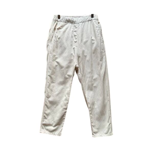 Nili Lotan S Slouchy Casablanca $395 Pants Elastic Waist Crop White 4 6 NWT - Picture 2 of 12